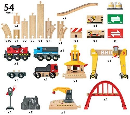 картинка BRIO Деревянная железная дорога с мостовым краном Люкс БРИО 33097 от магазина Ultra-mart