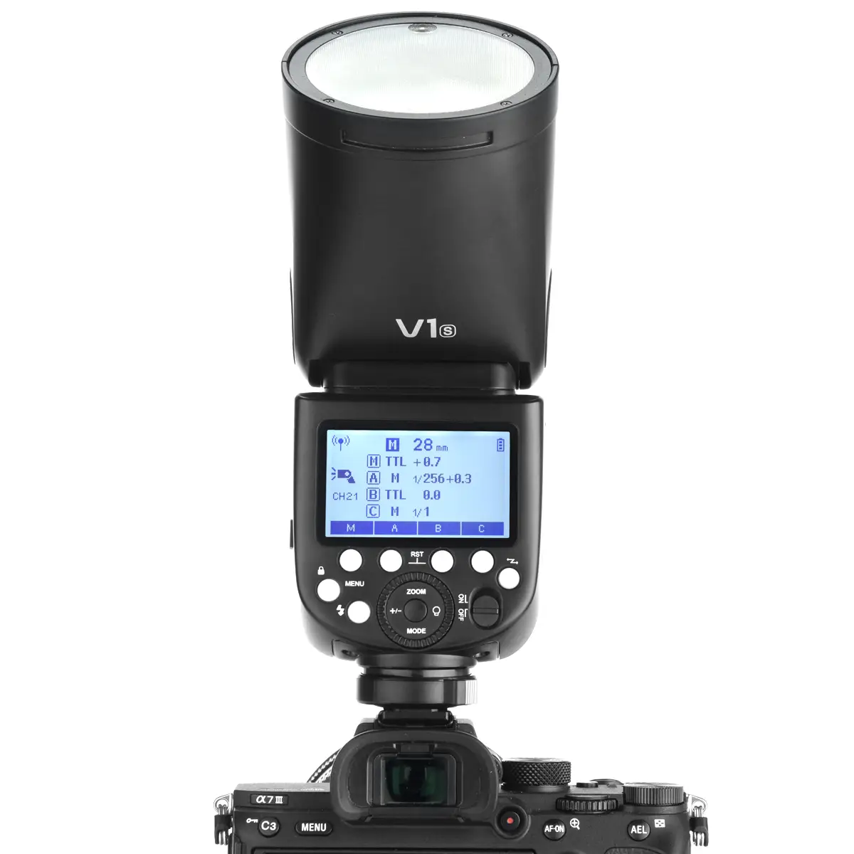картинка Вспышка накамерная с круглой головкой Godox V1S для Sony   арт.27229 от магазина Ultra-mart
