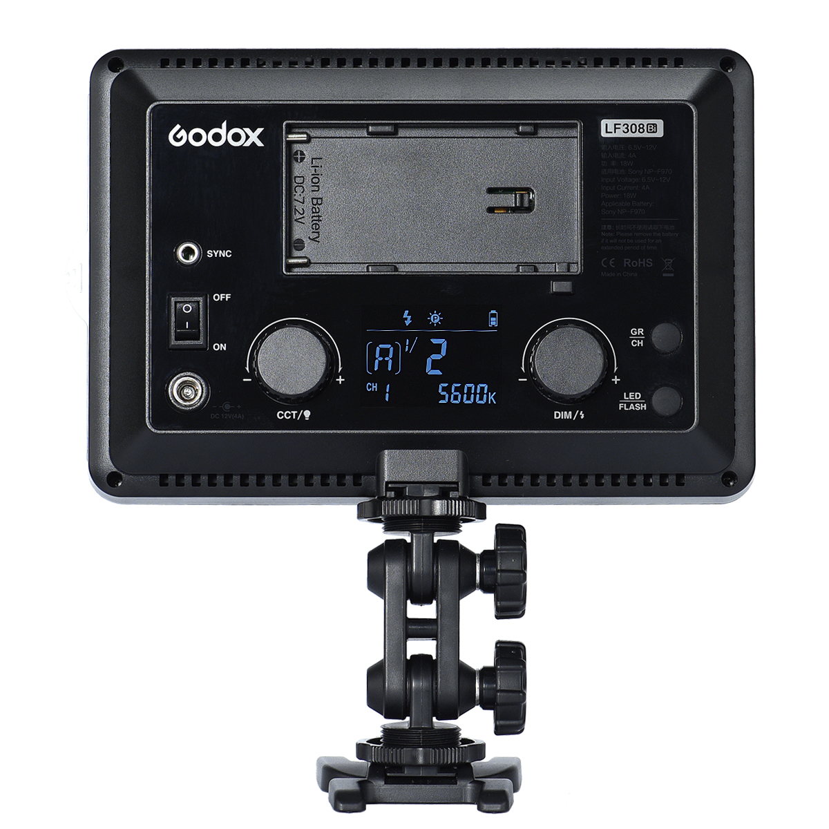 картинка Осветитель светодиодный с функцией вспышки Godox LF308Bi накамерный от магазина Ultra-mart