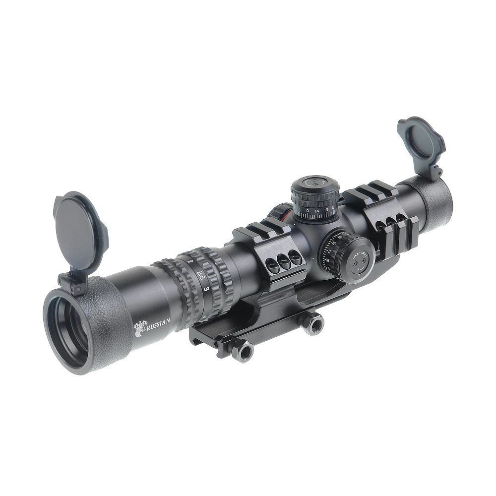 картинка Прицел оптический Veber Black Russian 1-4х24 RG загонник, арт.26245 от магазина Ultra-mart