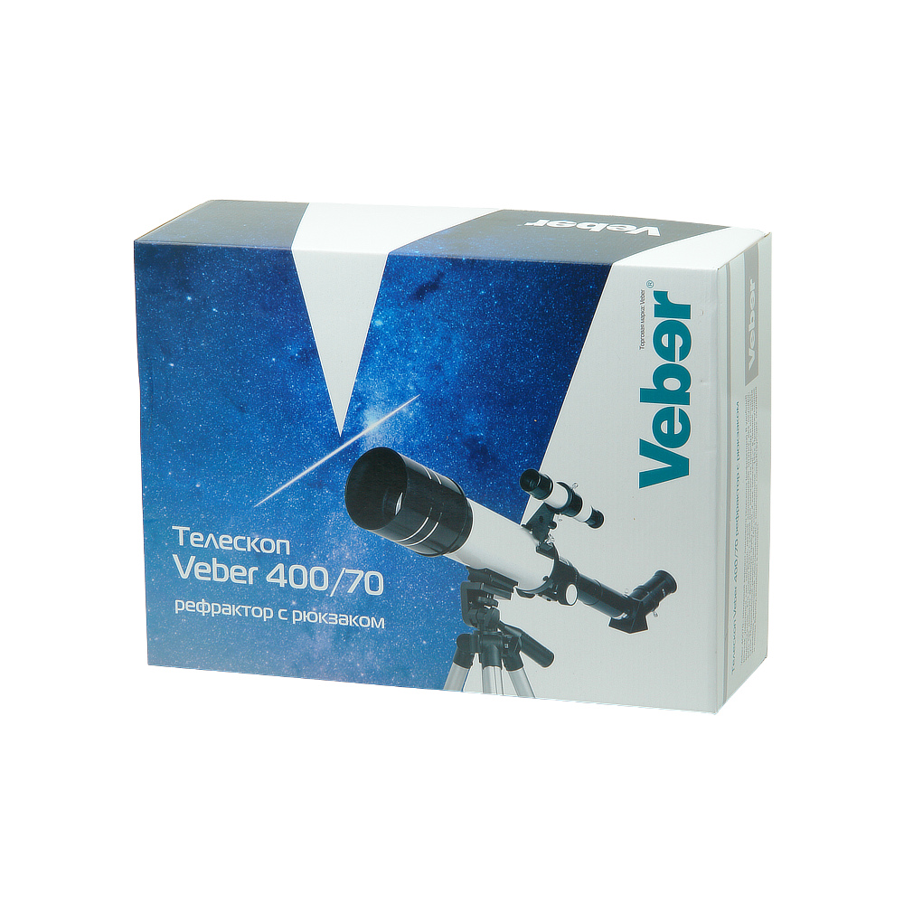 картинка Телескоп Veber 400/70 рефрактор с рюкзаком арт.27297 от магазина Ultra-mart