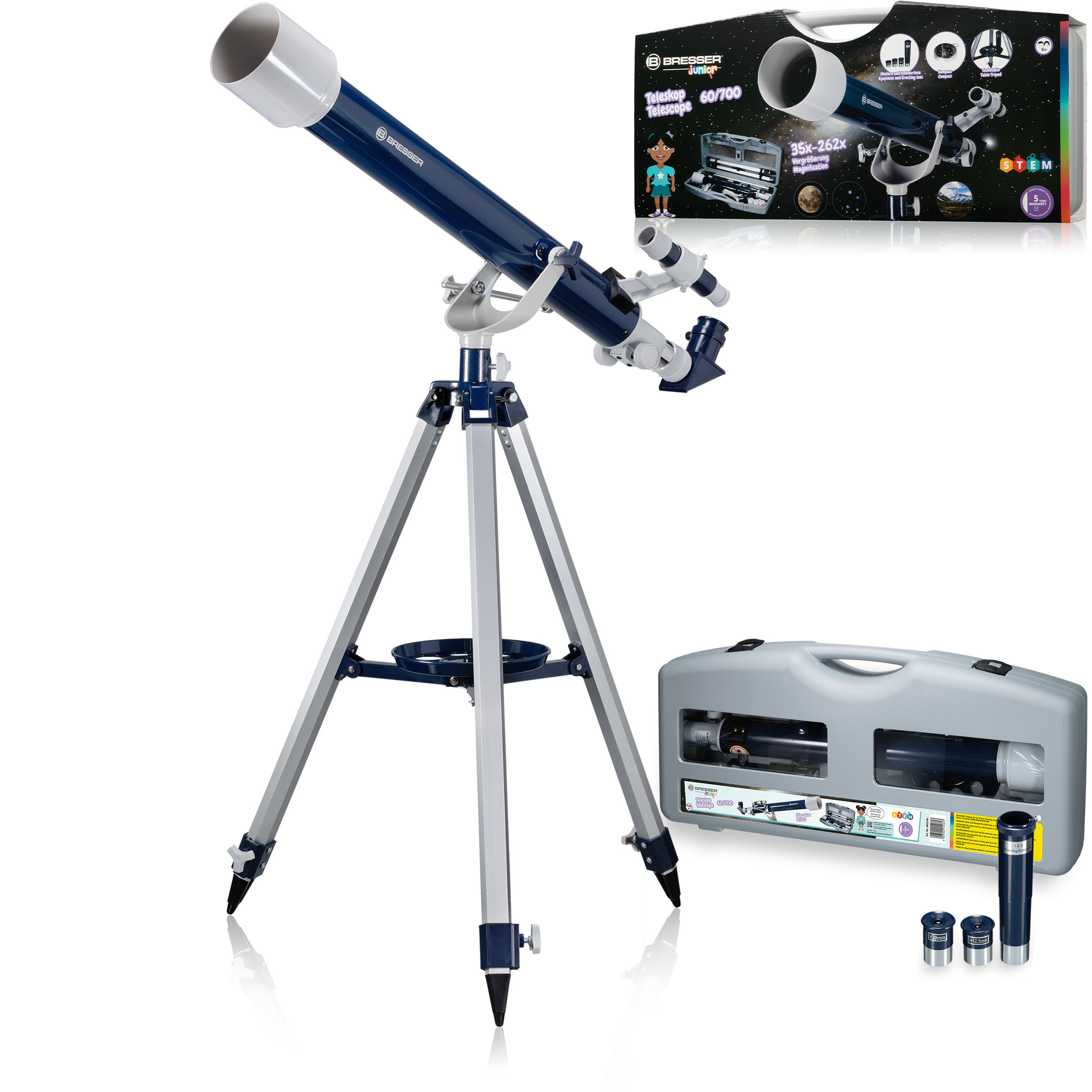 картинка Телескоп BRESSER JUNIOR 60/700 AZ1 в кейсе (88-43100) от магазина Ultra-mart