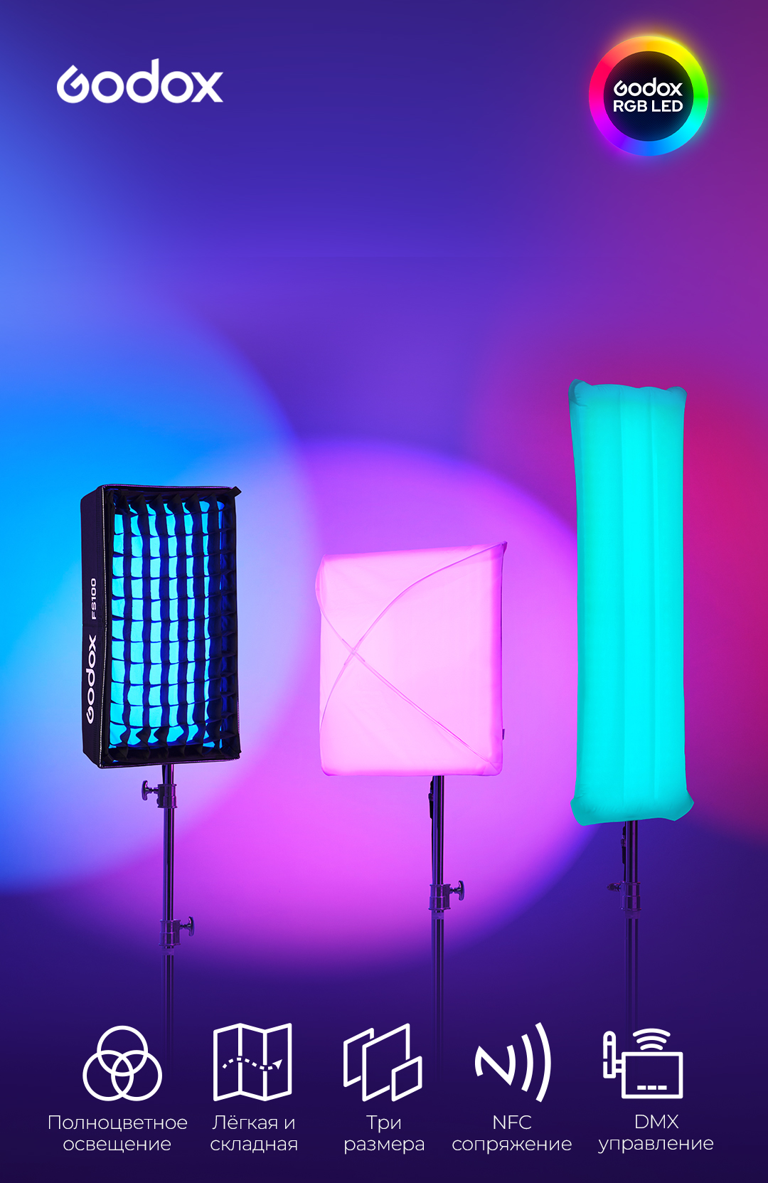 картинка Осветитель светодиодный Godox FL100R K1 гибкий от магазина Ultra-mart