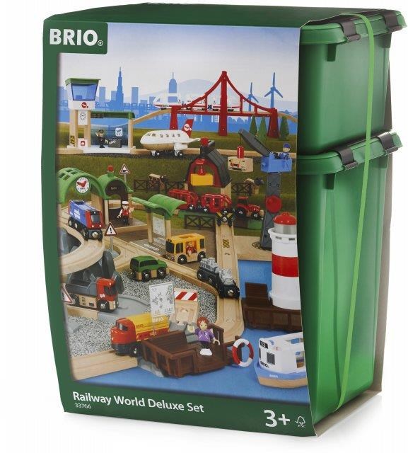картинка Деревянная железная дорога BRIO Набор Супер Делюкс Город БРИО свет звук 33766 от магазина Ultra-mart